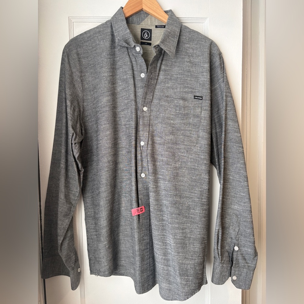 Volcom Gray Button Down Shirt